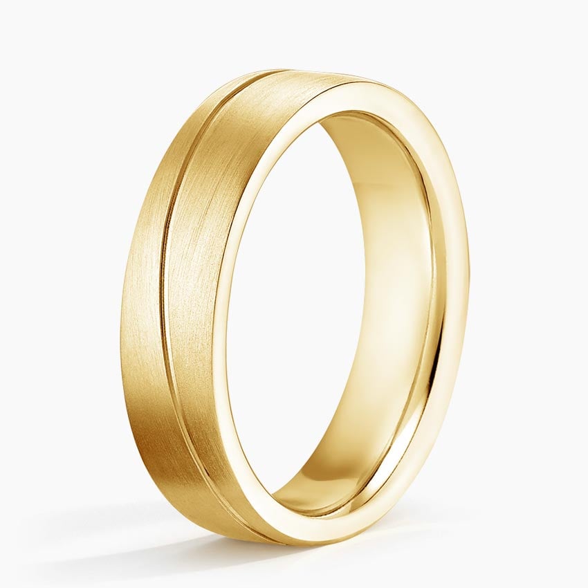 5.5 mm Angled Groove Matte Men’s Wedding Band