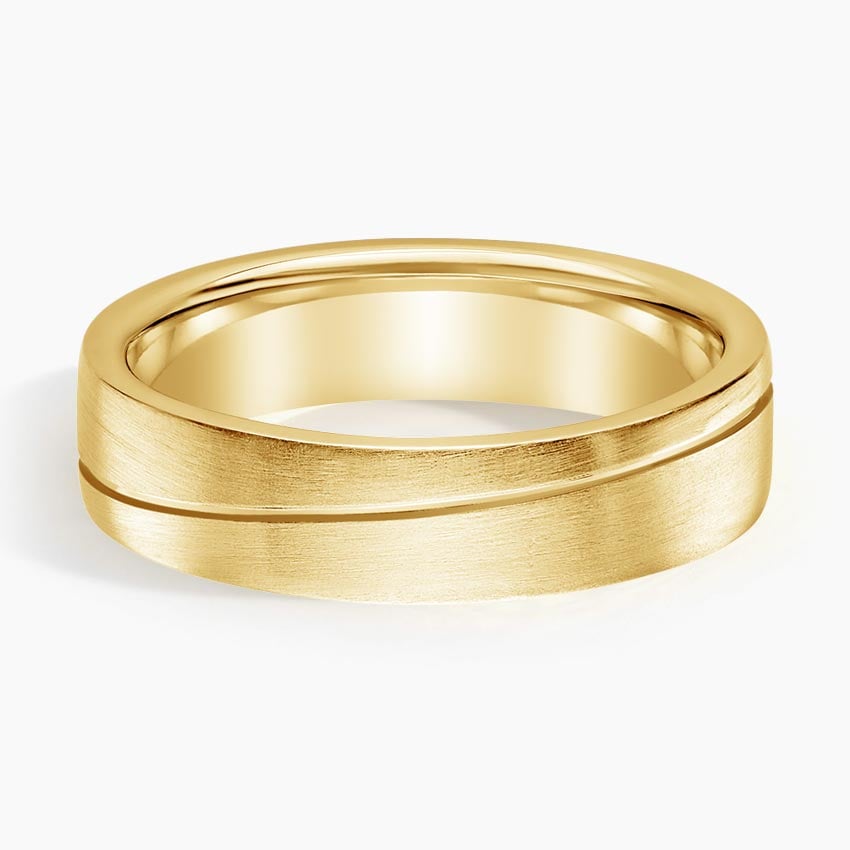 5.5 mm Angled Groove Matte Men’s Wedding Band