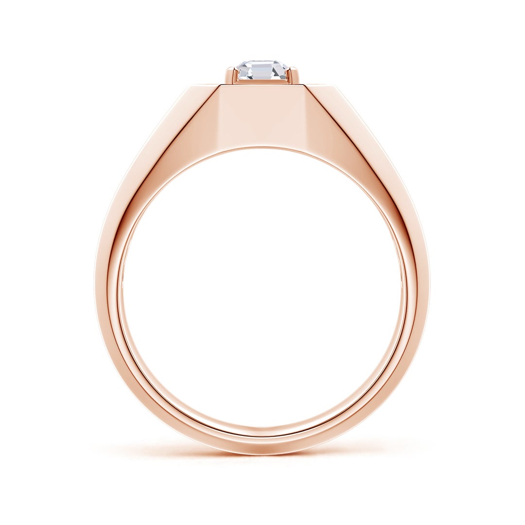 Asscher-Cut Moissanite Halo Octagon Men's Signet Ring