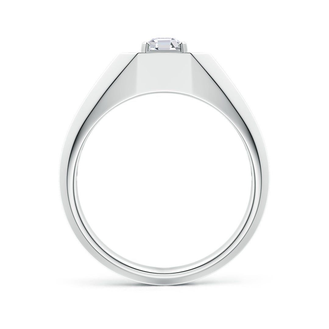 Asscher-Cut Moissanite Halo Octagon Men's Signet Ring