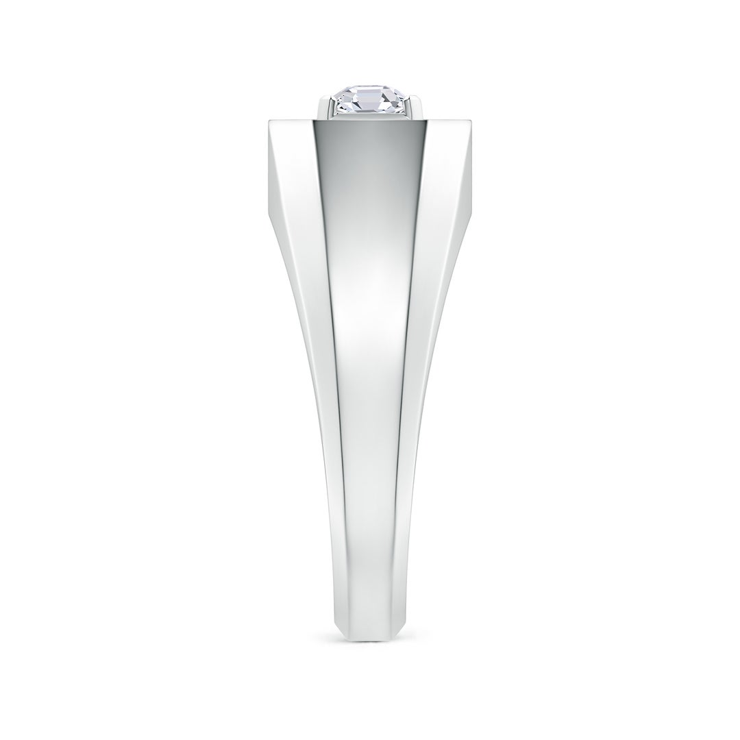 Asscher-Cut Moissanite Halo Octagon Men's Signet Ring
