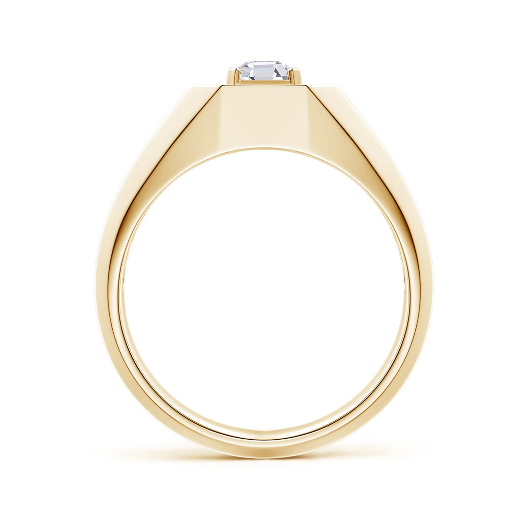 Asscher-Cut Moissanite Halo Octagon Men's Signet Ring