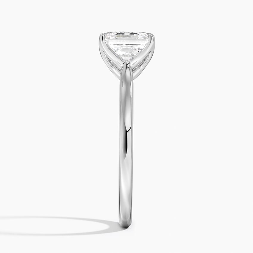 Asscher Cut Petal Prong Solitaire Moissanite Engagement Ring
