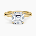 Asscher Cut Petal Prong Solitaire Moissanite Engagement Ring