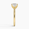 Asscher Cut Petal Prong Solitaire Moissanite Engagement Ring