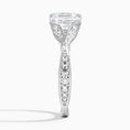 Asscher Moissanite Floral Openwork Cathedral Engagement Ring