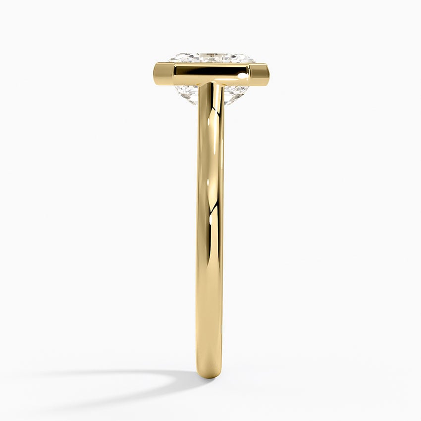 Asscher Cut Bezel Moissanite Engagement Ring