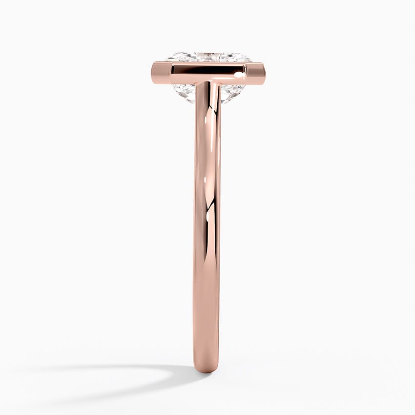 Asscher Cut Bezel Moissanite Engagement Ring