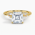 Asscher Cut Floral-Inspired Engagement Ring
