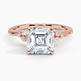 Asscher Cut Floral-Inspired Engagement Ring