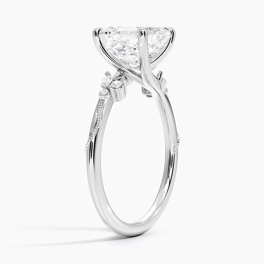 Asscher Cut Floral-Inspired Engagement Ring
