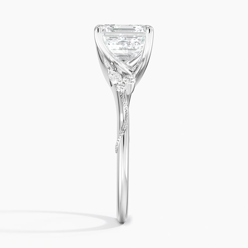 Asscher Cut Floral-Inspired Engagement Ring