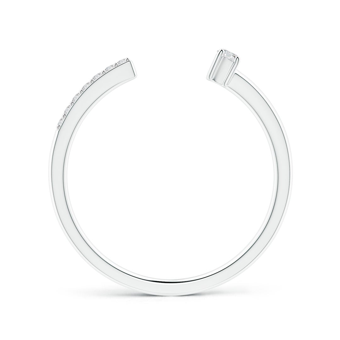 Asymmetric Open Moissanite Stackable Wedding Band - 1.8 mm