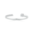 Asymmetric Open Moissanite Stackable Wedding Band - 1.8 mm