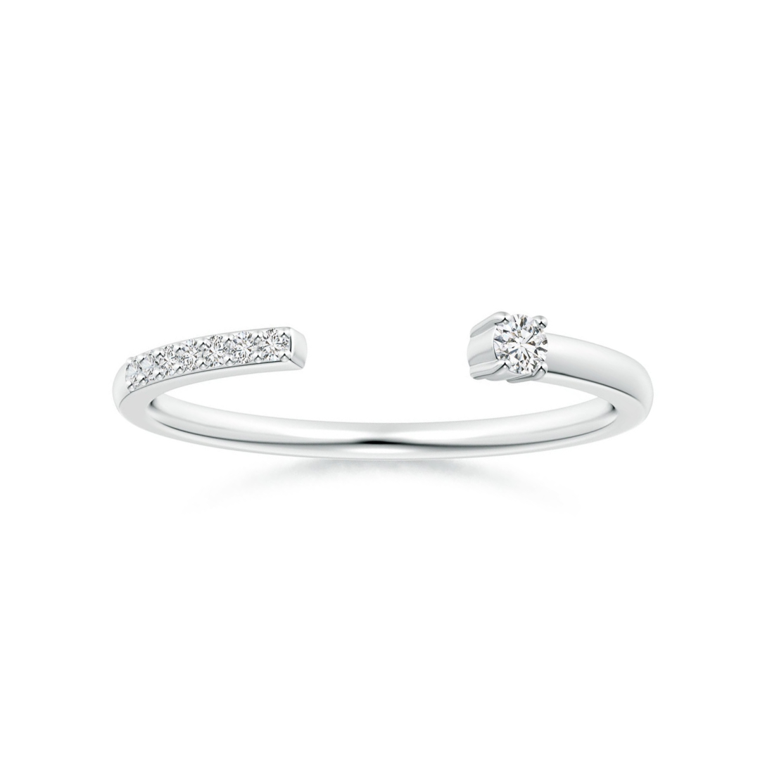 Asymmetric Open Moissanite Stackable Wedding Band - 1.8 mm