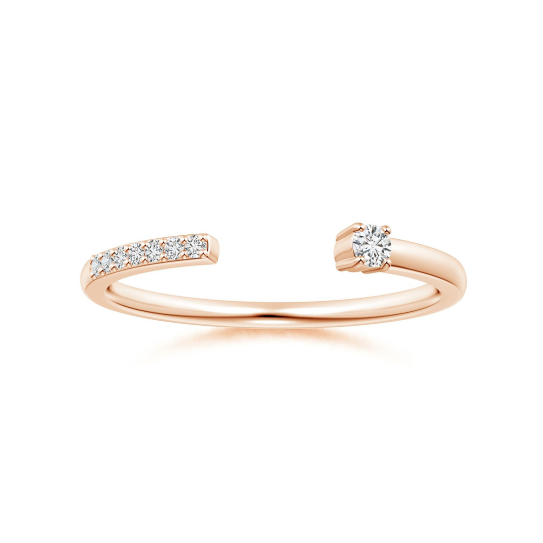 Asymmetric Open Moissanite Stackable Wedding Band - 1.8 mm
