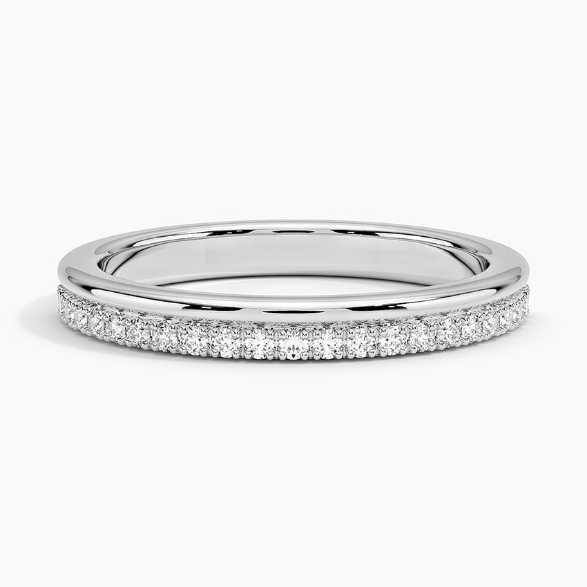 Asymmetrical Double Band Moissanite Wedding Ring - 2.5mm