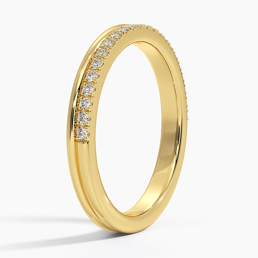 Asymmetrical Double Band Moissanite Wedding Ring - 2.5mm