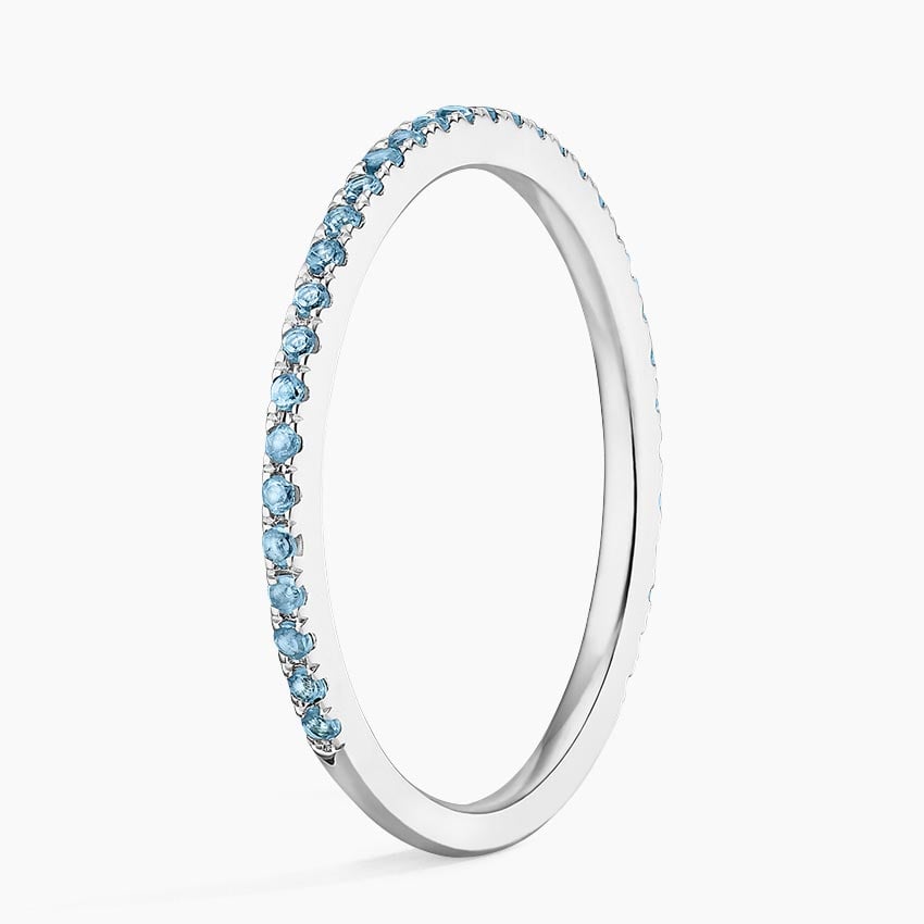 Azure Three-Quarter Coverage Blue Topaz Wedding Band - 1.4 mm
