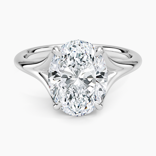 Graceful Arc Oval Cut Moissanite Engagement Ring