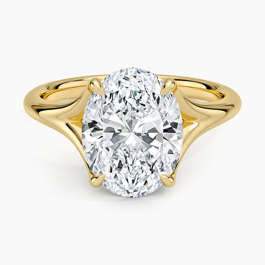 Graceful Arc Oval Cut Moissanite Engagement Ring