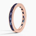Baguette Lab Alexandrite Channel-Set Extended Eternity Wedding Band - 2.8 mm