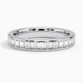 Baguette Moissanite Channel Accent Wedding Band -3.7 mm