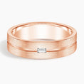 5.5 mm Baguette Moissanite Groove Matte Men’s Wedding Band