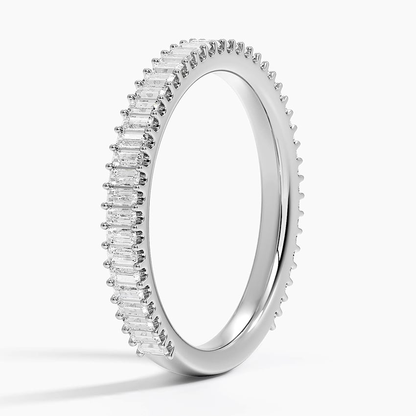 Baguette Moissanite Three-Quarter Eternity Wedding Band-2.5mm