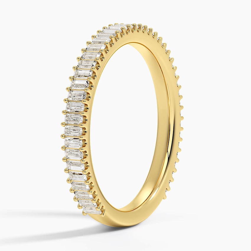 Baguette Moissanite Three-Quarter Eternity Wedding Band-2.5mm