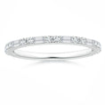Baguette and Round Moissanite Half Eternity Stackable Wedding Band