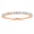 Baguette and Round Moissanite Half Eternity Stackable Wedding Band