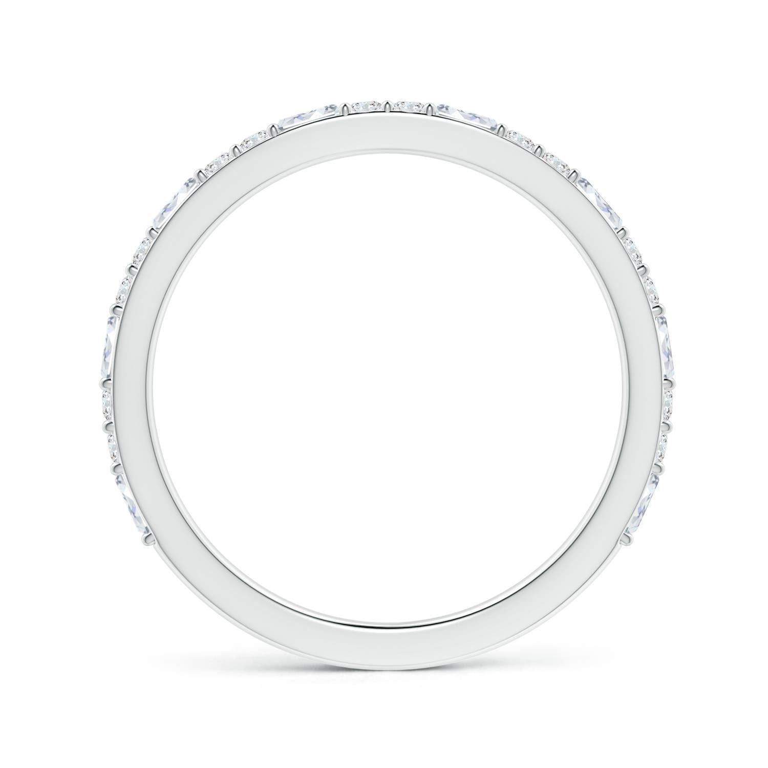 Baguette and Round Moissanite Half Eternity Stackable Wedding Band