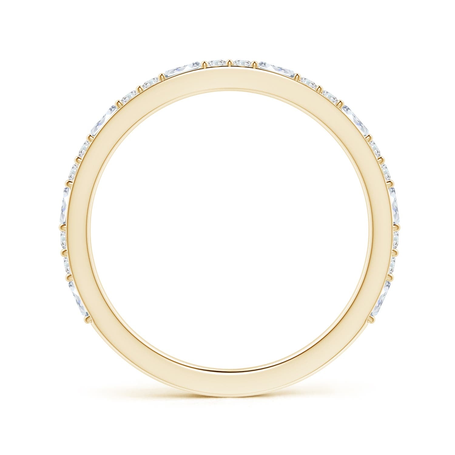 Baguette and Round Moissanite Half Eternity Stackable Wedding Band