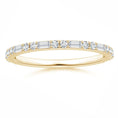 Baguette and Round Moissanite Half Eternity Stackable Wedding Band