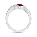 Bar-Set Solitaire Round Garnet Bypass Promise Ring