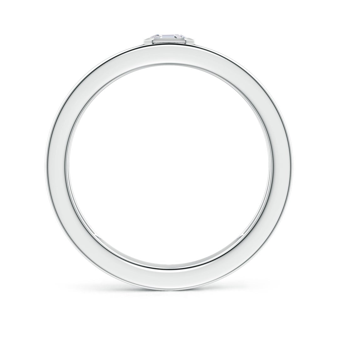 Bezel Asscher-Cut Moissanite Men’s Wedding Band-6.2 mm