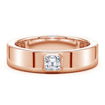 Bezel Asscher-Cut Moissanite Men’s Wedding Band-6.2 mm