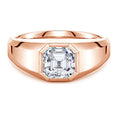 Bezel Asscher-Cut Moissanite Octagon Men's Signet Ring