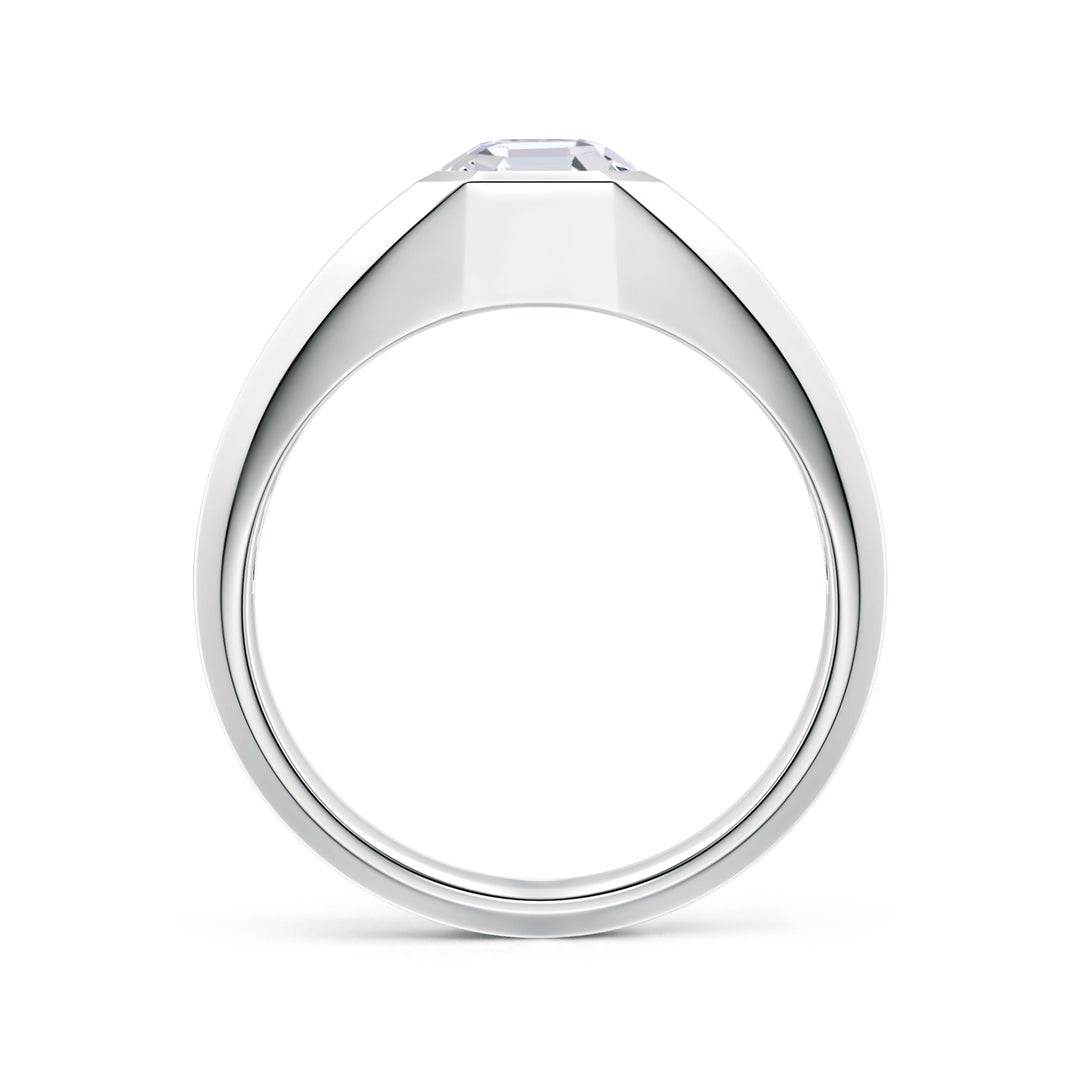 Bezel Asscher-Cut Moissanite Octagon Men's Signet Ring