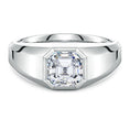 Bezel Asscher-Cut Moissanite Octagon Men's Signet Ring