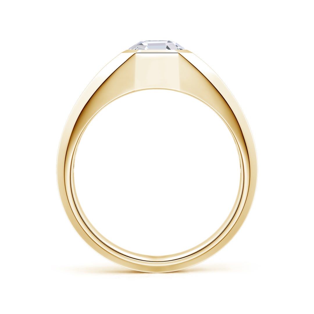 Bezel Asscher-Cut Moissanite Octagon Men's Signet Ring