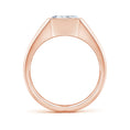 Bezel East–West Emerald-Cut Moissanite Men’s Signet Ring