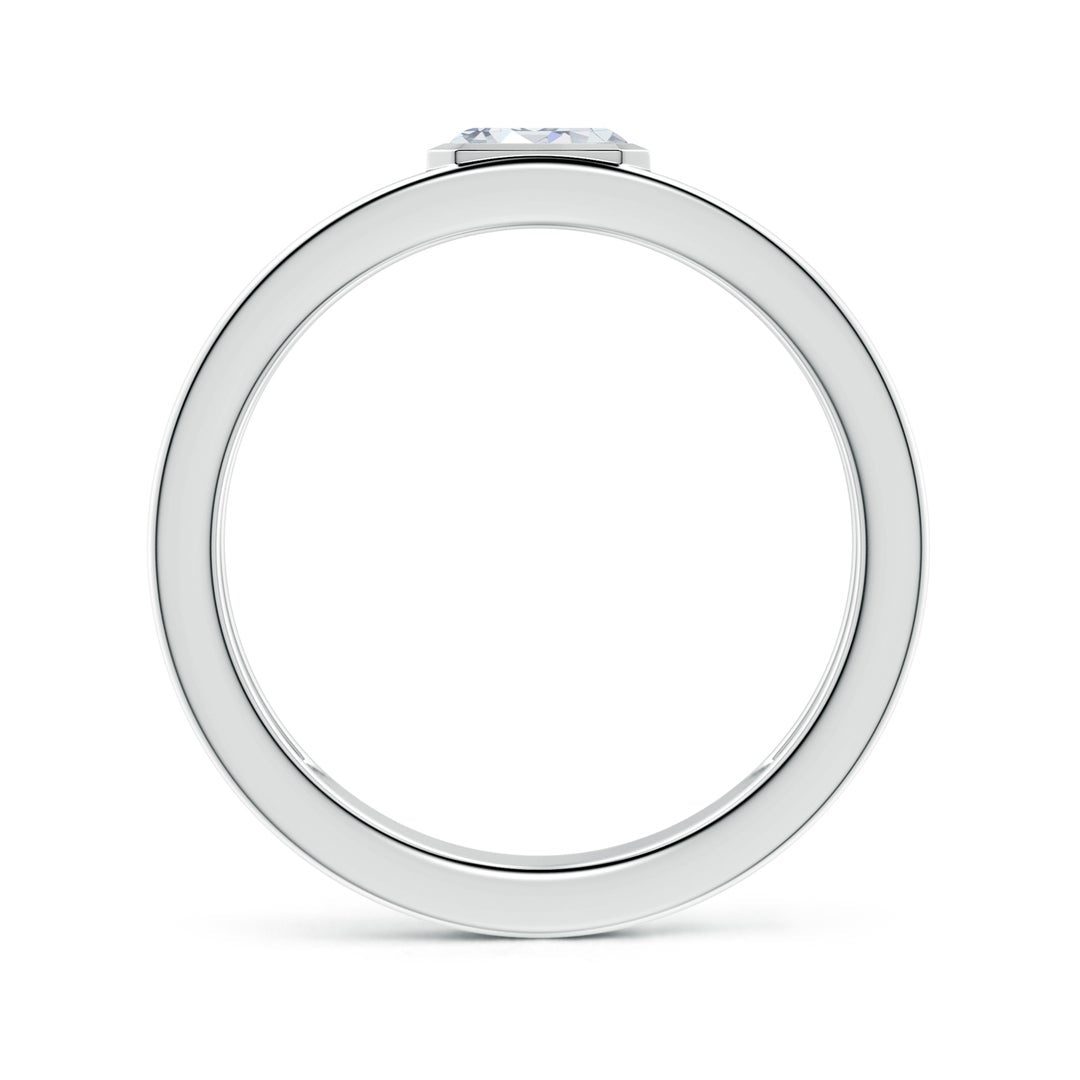Bezel East–West Emerald-Cut Moissanite Men’s Wedding Band-6.2 mm