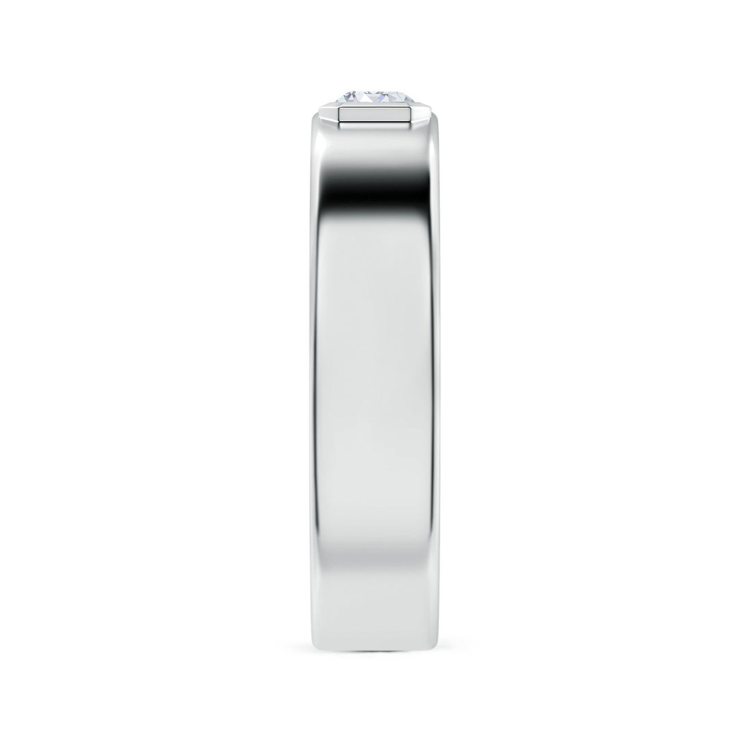 Bezel East–West Emerald-Cut Moissanite Men’s Wedding Band-6.2 mm