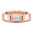 Bezel East–West Emerald-Cut Moissanite Men’s Wedding Band-6.2 mm