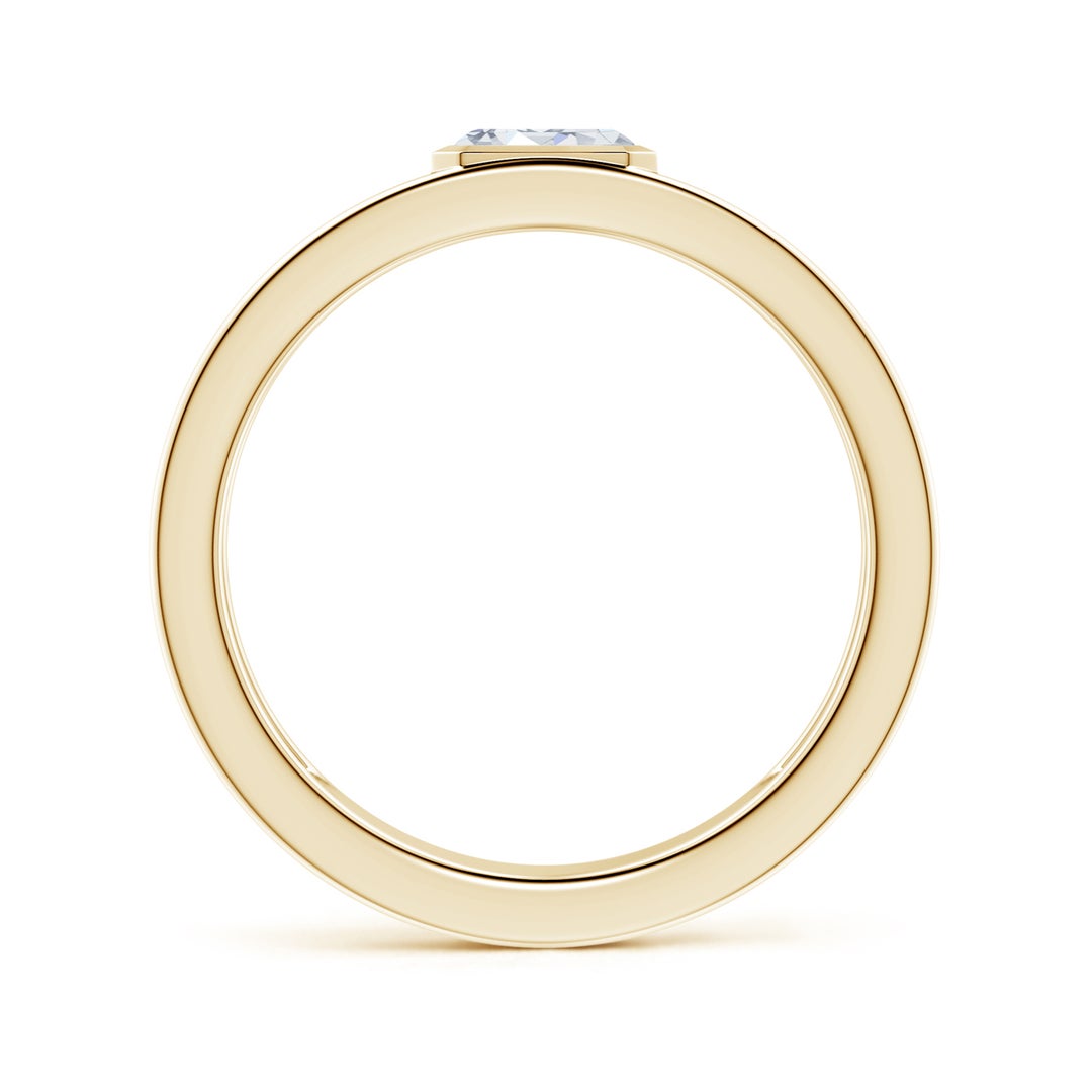 Bezel East–West Emerald-Cut Moissanite Men’s Wedding Band-6.2 mm