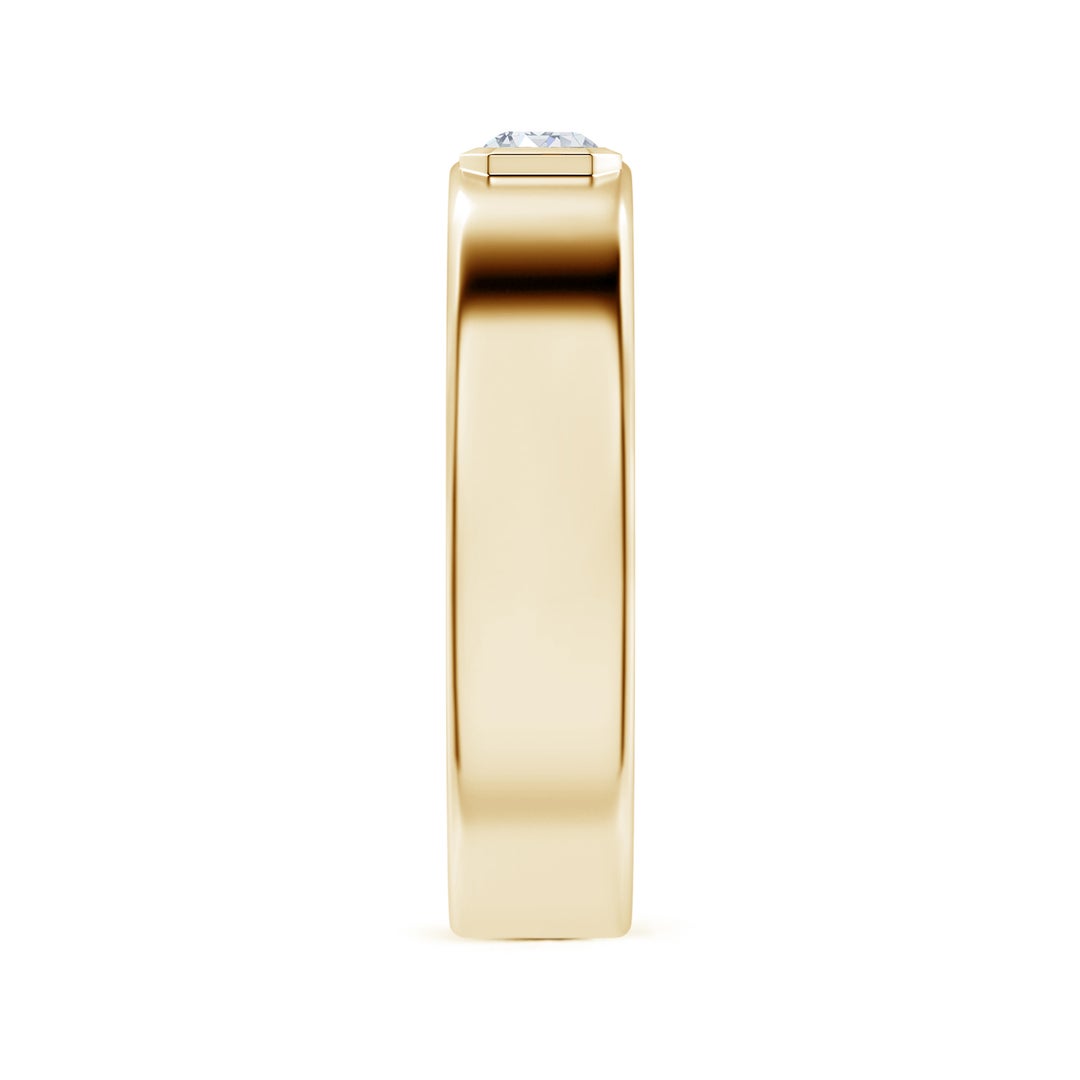 Bezel East–West Emerald-Cut Moissanite Men’s Wedding Band-6.2 mm