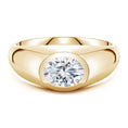 Bezel East–West Oval Moissanite Men's Signet Ring