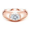 Bezel East–West Oval Moissanite Men's Signet Ring